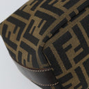FENDI Zucca Canvas Hand Bag Black Brown Auth ep12764-12