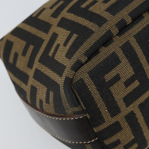 FENDI Zucca Canvas Hand Bag Black Brown Auth ep12764