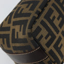 FENDI Zucca Canvas Hand Bag Black Brown Auth ep12764-14