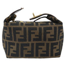 FENDI Zucca Canvas Hand Bag Black Brown Auth ep12764-2