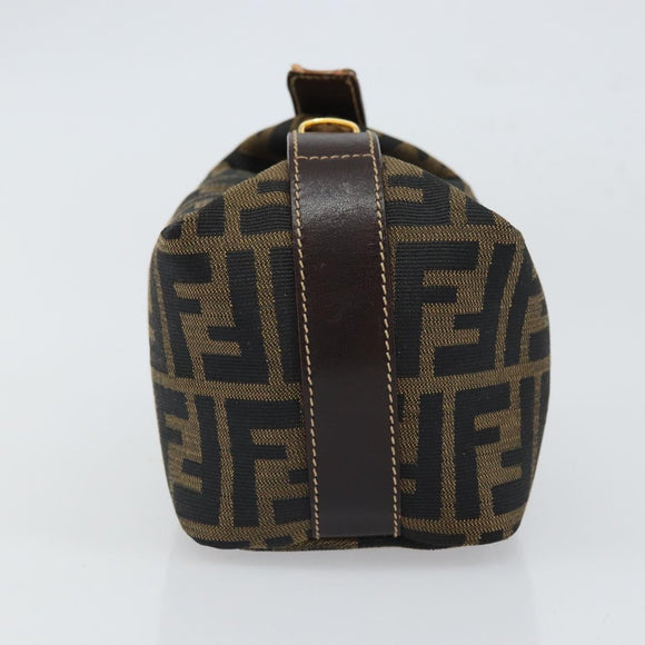 FENDI Zucca Canvas Hand Bag Black Brown Auth ep12764