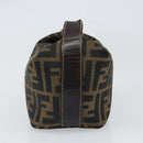 FENDI Zucca Canvas Hand Bag Black Brown Auth ep12764-5