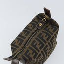 FENDI Zucca Canvas Hand Bag Black Brown Auth ep12764-6