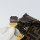 FENDI Zucca Canvas Hand Bag Black Brown Auth ep12764-8