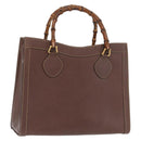GUCCI Bamboo Hand Bag Leather Brown Gold 002 1186 0260 Auth ep12766-1