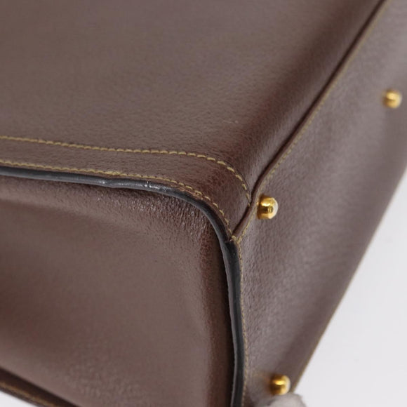 GUCCI Bamboo Hand Bag Leather Brown Gold 002 1186 0260 Auth ep12766