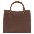 GUCCI Bamboo Hand Bag Leather Brown Gold 002 1186 0260 Auth ep12766-13