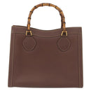 GUCCI Bamboo Hand Bag Leather Brown Gold 002 1186 0260 Auth ep12766-2