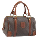 CELINE Macadam Canvas Hand Bag PVC Leather Brown Gold Auth ep12767-1