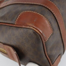 CELINE Macadam Canvas Hand Bag PVC Leather Brown Gold Auth ep12767-9