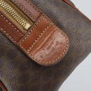 CELINE Macadam Canvas Hand Bag PVC Leather Brown Gold Auth ep12767-12