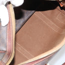 CELINE Macadam Canvas Hand Bag PVC Leather Brown Gold Auth ep12767-10