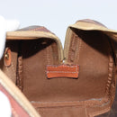 CELINE Macadam Canvas Hand Bag PVC Leather Brown Gold Auth ep12767-20