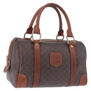 CELINE Macadam Canvas Handtasche PVC Leder Braun Gold Auth ep12767-1