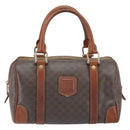 CELINE Macadam Canvas Hand Bag PVC Leather Brown Gold Auth ep12767-13