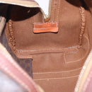 CELINE Macadam Canvas Handtasche PVC Leder Braun Gold Auth ep12767-21