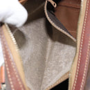 CELINE Macadam Canvas Hand Bag PVC Leather Brown Gold Auth ep12767-11