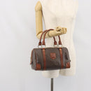 CELINE Macadam Canvas Hand Bag PVC Leather Brown Gold Auth ep12767-22