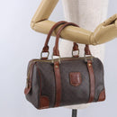 CELINE Macadam Canvas Handtasche PVC Leder Braun Gold Auth ep12767-24