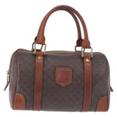 CELINE Macadam Canvas Handtasche PVC Leder Braun Gold Auth ep12767-13