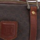CELINE Macadam Canvas Handtasche PVC Leder Braun Gold Auth ep12767-2