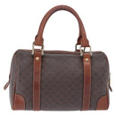 CELINE Macadam Canvas Handtasche PVC Leder Braun Gold Auth ep12767-3