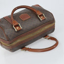 CELINE Macadam Canvas Hand Bag PVC Leather Brown Gold Auth ep12767-6