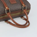 CELINE Macadam Canvas Hand Bag PVC Leather Brown Gold Auth ep12767-7