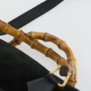 GUCCI Bamboo Hand Bag Suede 2way Black Gold 002 123 0322 Auth ep12772-10