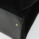 GUCCI Bamboo Hand Bag Suede 2way Black Gold 002 123 0322 Auth ep12772-12