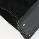 GUCCI Bamboo Hand Bag Suede 2way Black Gold 002 123 0322 Auth ep12772-13