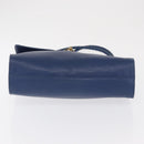 BOTTEGA VENETA Hand Bag Leather Blue Gold Auth ep12774-5