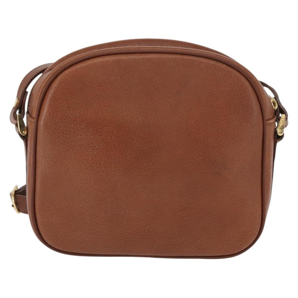 Burberrys Shoulder Bag Leather Brown Gold Auth ep12778