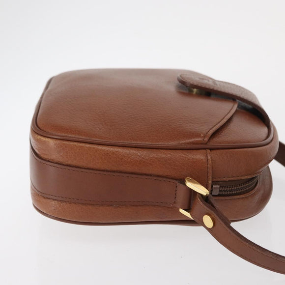 Burberrys Shoulder Bag Leather Brown Gold Auth ep12778