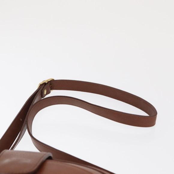 Burberrys Shoulder Bag Leather Brown Gold Auth ep12778