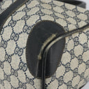 GUCCI GG Supreme Sherry Line Hand Bag PVC Navy Gold Auth ep12779-9