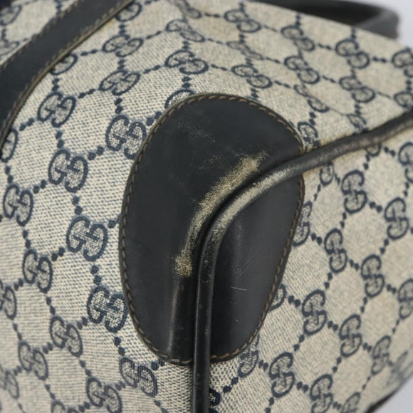 GUCCI GG Supreme Sherry Line Hand Bag PVC Navy Gold Auth ep12779