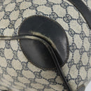 GUCCI GG Supreme Sherry Line Hand Bag PVC Navy Gold Auth ep12779-16