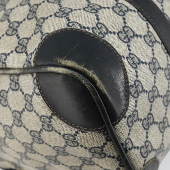 GUCCI GG Supreme Sherry Line Hand Bag PVC Navy Gold Auth ep12779