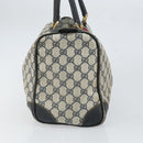 GUCCI GG Supreme Sherry Line Hand Bag PVC Navy Gold Auth ep12779-3