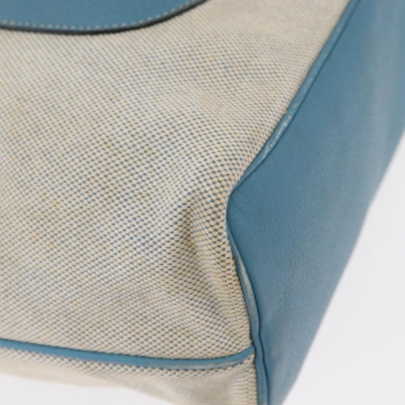 HERMES Tote Bag Canvas Gray Silver Auth ep12780