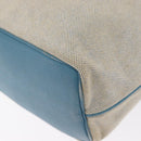 HERMES Tote Bag Canvas Gray Silver Auth ep12780-16