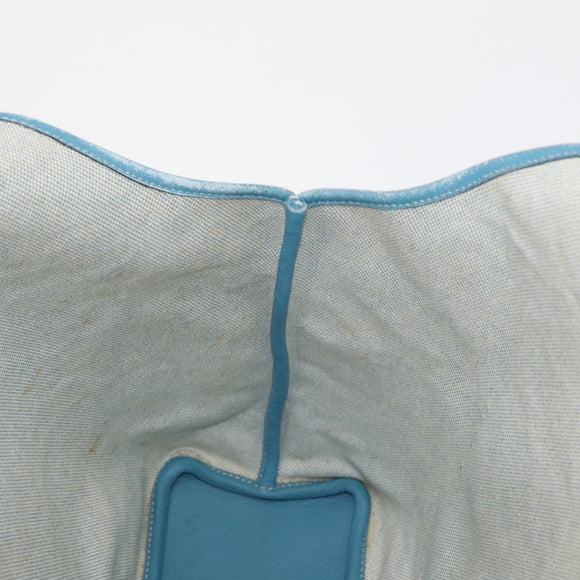 HERMES Tote Bag Canvas Gray Silver Auth ep12780