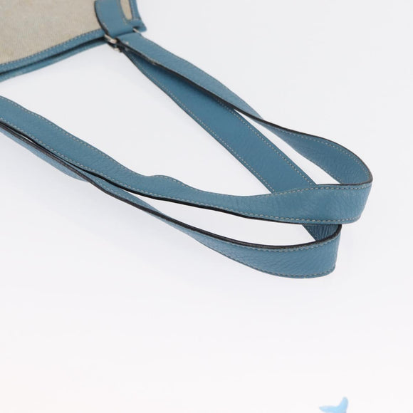 HERMES Tote Bag Canvas Gray Silver Auth ep12780