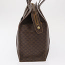 CELINE Macadam Canvas Tote Bag PVC Leather Brown Gold Auth ep12781-3