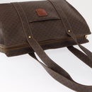 CELINE Macadam Canvas Tote Bag PVC Leather Brown Gold Auth ep12781-6