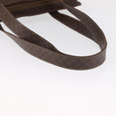 CELINE Macadam Canvas Tote Bag PVC Leather Brown Gold Auth ep12781-7