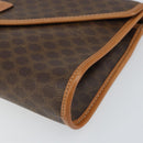 CELINE Macadam Canvas Shoulder Bag PVC Leather Brown Gold Auth ep12783-9