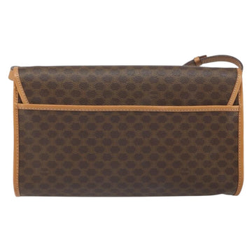 CELINE Macadam Canvas Shoulder Bag PVC Leather Brown Gold Auth ep12783 - 0