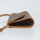 CELINE Macadam Canvas Shoulder Bag PVC Leather Brown Gold Auth ep12783-4
